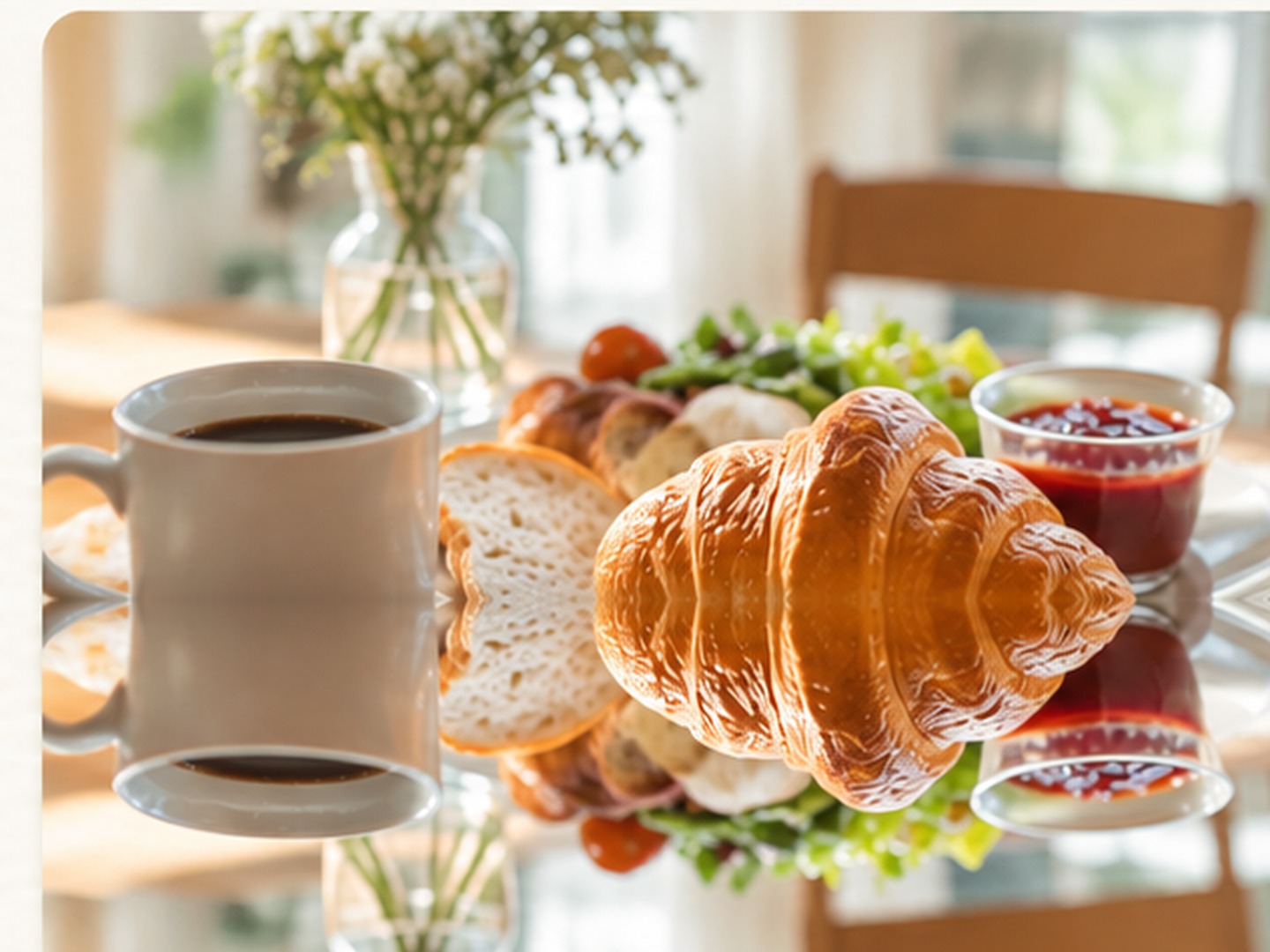 パンとコーヒーのある、やわらかな朝の食卓